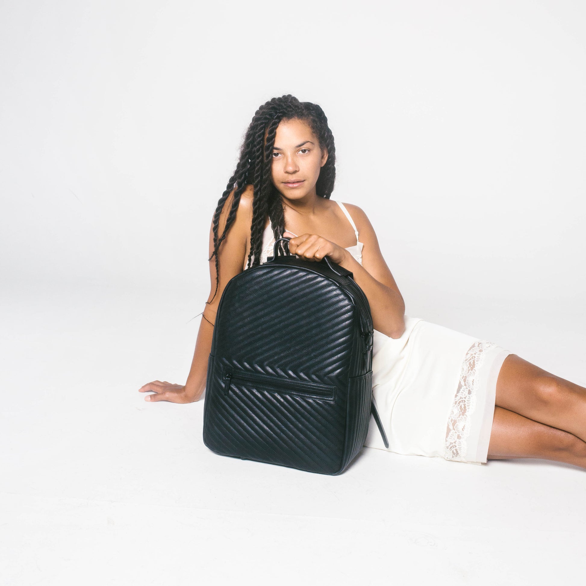 Quilted Vegan Leather Backpack